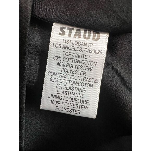 Staud Women's Black Sleeveless Pleated Lined Cordelia Mini Dress Size XL NWOT - Picture 9 of 10